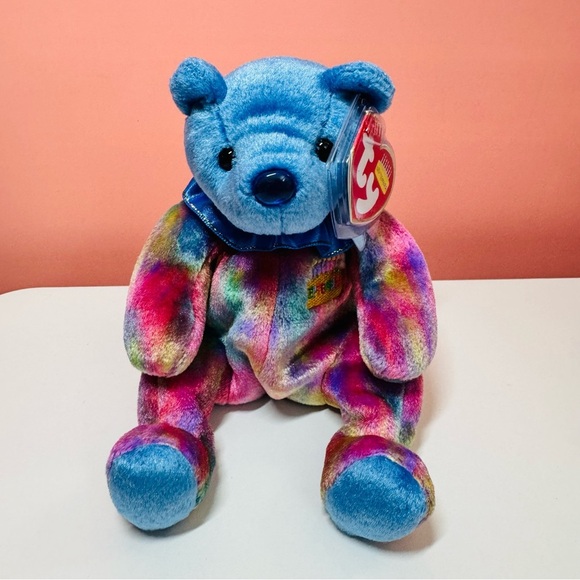 TY Birthday Beanie Baby Bear – September with Sapphire Nose & Tag (2001) - Picture 1 of 9